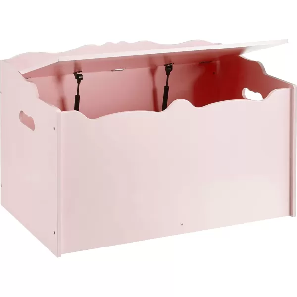 Amazon Basics Kids Wooden Toy Box Storage Chest White 30 x 18 x 19Pink