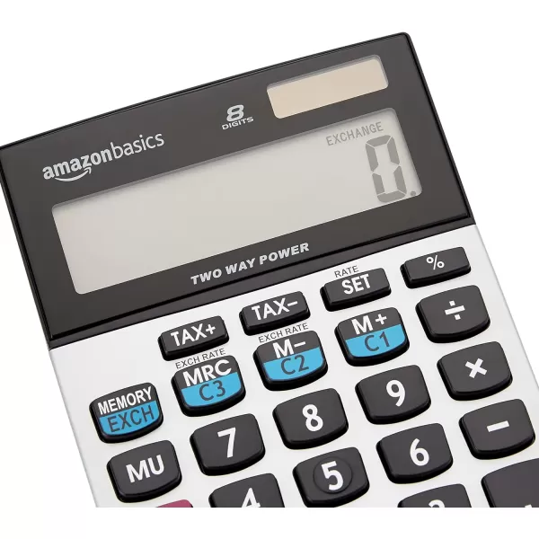 Amazon Basics LCD 8Digit Desktop Calculator Silver  5 PackSilver