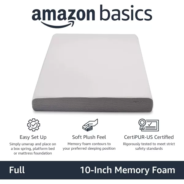 Amazon Basics Memory Foam Mattress Medium Firm 8 Inch Queen WhiteGreyFull