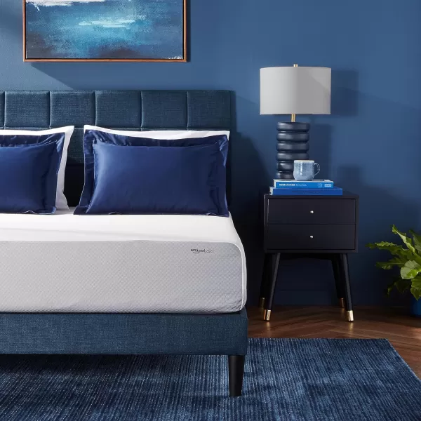 Amazon Basics Memory Foam Mattress Medium Firm 8 Inch Queen WhiteGreyQueen