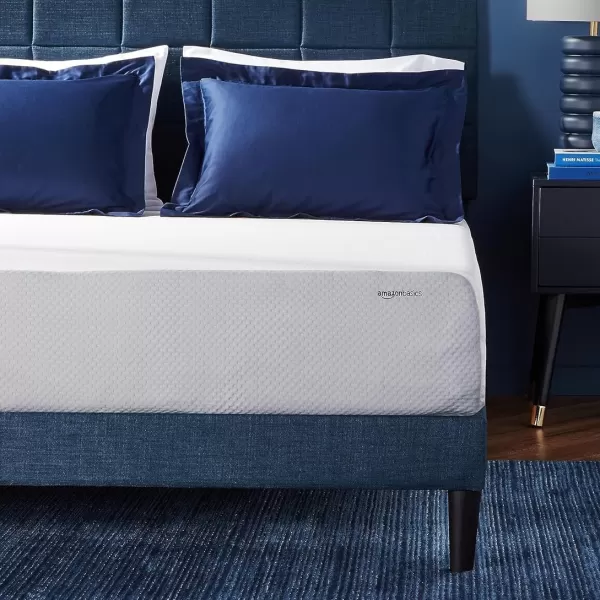 Amazon Basics Memory Foam Mattress Medium Firm 8 Inch Queen WhiteGreyQueen