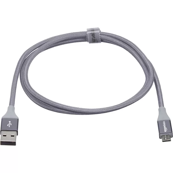 Amazon Basics Micro USB to USBA 20 Cable Nylon Braided Cord 480Mbps Transfer Speed GoldPlated 10 Foot Dark GrayDark Grey