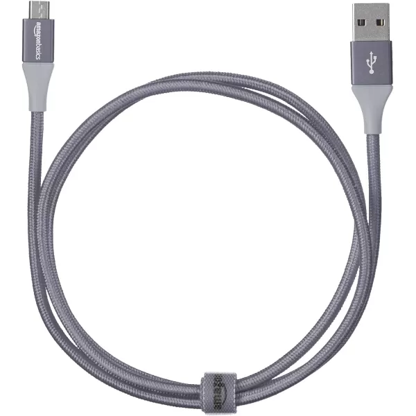 Amazon Basics Micro USB to USBA 20 Cable Nylon Braided Cord 480Mbps Transfer Speed GoldPlated 10 Foot Dark GrayDark Grey