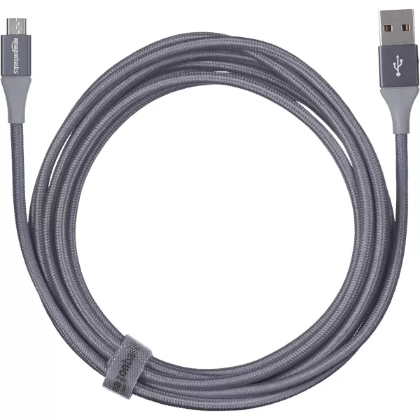 Amazon Basics Micro USB to USBA 20 Cable Nylon Braided Cord 480Mbps Transfer Speed GoldPlated 10 Foot Dark GrayDark Grey