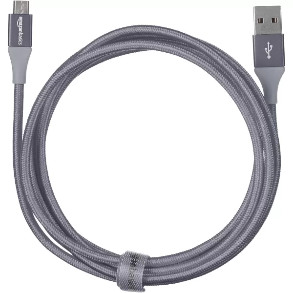 Amazon Basics Micro USB to USBA 20 Cable Nylon Braided Cord 480Mbps Transfer Speed GoldPlated 10 Foot Dark GrayDark Grey