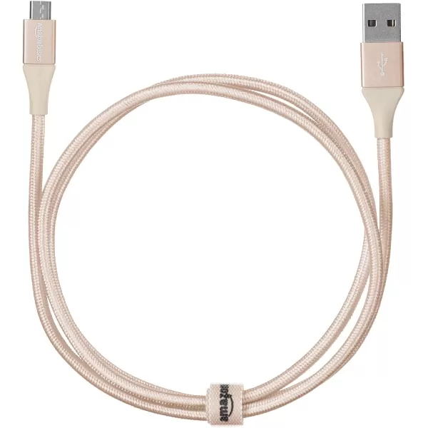 Amazon Basics Micro USB to USBA 20 Cable Nylon Braided Cord 480Mbps Transfer Speed GoldPlated 10 Foot Dark GrayGold