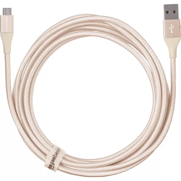 Amazon Basics Micro USB to USBA 20 Cable Nylon Braided Cord 480Mbps Transfer Speed GoldPlated 10 Foot Dark GrayGold