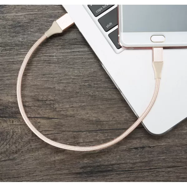 Amazon Basics Micro USB to USBA 20 Cable Nylon Braided Cord 480Mbps Transfer Speed GoldPlated 10 Foot Dark GrayGold
