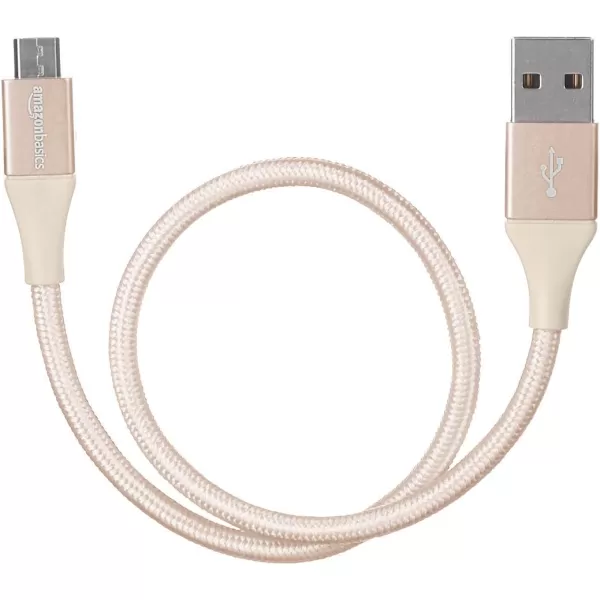 Amazon Basics Micro USB to USBA 20 Cable Nylon Braided Cord 480Mbps Transfer Speed GoldPlated 10 Foot Dark GrayGold