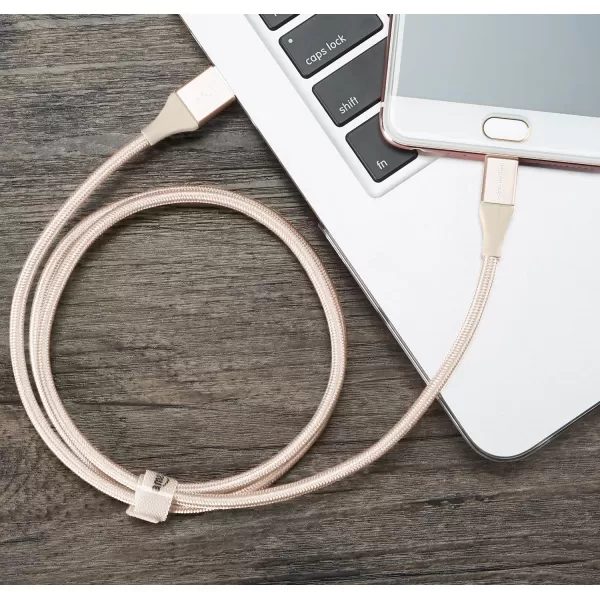 Amazon Basics Micro USB to USBA 20 Cable Nylon Braided Cord 480Mbps Transfer Speed GoldPlated 10 Foot Dark GrayGold