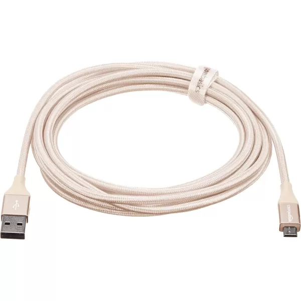 Amazon Basics Micro USB to USBA 20 Cable Nylon Braided Cord 480Mbps Transfer Speed GoldPlated 10 Foot Dark GrayGold