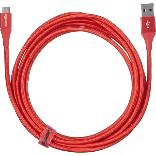 Amazon Basics Micro USB to USBA 20 Cable Nylon Braided Cord 480Mbps Transfer Speed GoldPlated 10 Foot Dark GrayRed