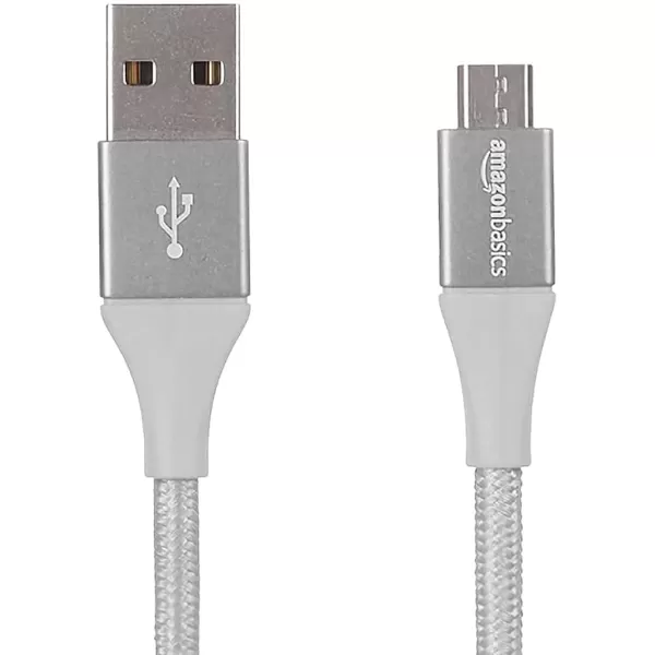 Amazon Basics Micro USB to USBA 20 Cable Nylon Braided Cord 480Mbps Transfer Speed GoldPlated 10 Foot Dark GraySilver