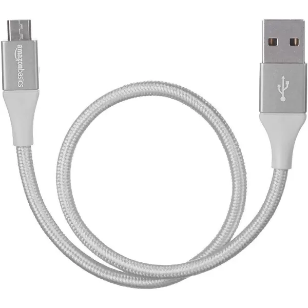 Amazon Basics Micro USB to USBA 20 Cable Nylon Braided Cord 480Mbps Transfer Speed GoldPlated 10 Foot Dark GraySilver