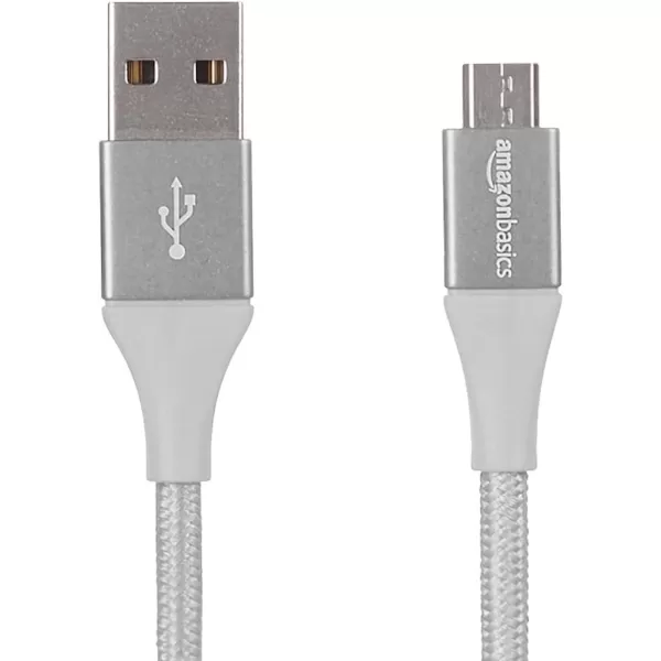 Amazon Basics Micro USB to USBA 20 Cable Nylon Braided Cord 480Mbps Transfer Speed GoldPlated 10 Foot Dark GraySilver