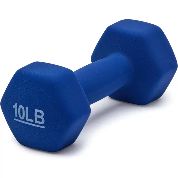 Amazon Basics Neoprene Coated Hexagon Workout Dumbbell Hand Weight10Pound  Pair