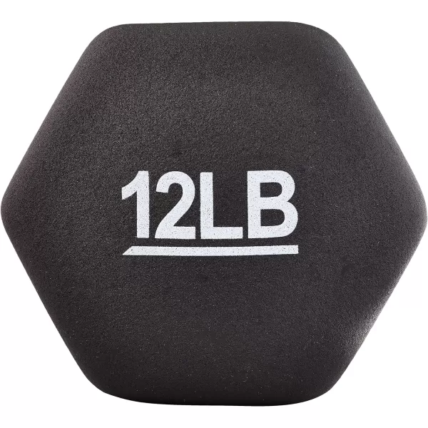 Amazon Basics Neoprene Coated Hexagon Workout Dumbbell Hand Weight12Pound  Pair