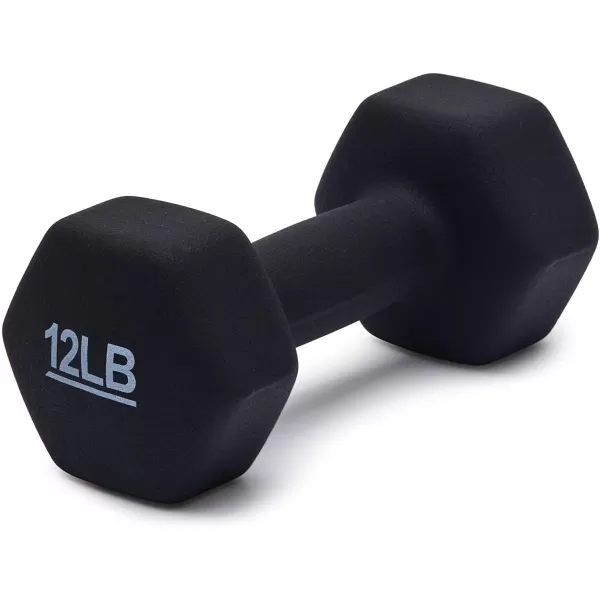 Amazon Basics Neoprene Coated Hexagon Workout Dumbbell Hand Weight12Pound  Pair