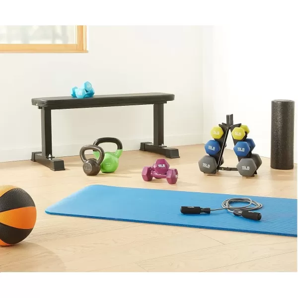 Amazon Basics Neoprene Coated Hexagon Workout Dumbbell Hand WeightRack with 3 Pairs 2  3  and 5 Pounds