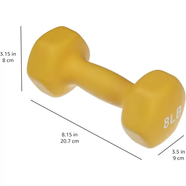 Amazon Basics Neoprene Coated Hexagon Workout Dumbbell Hand WeightRack with 3 Pairs 3  5  and 8 Pounds