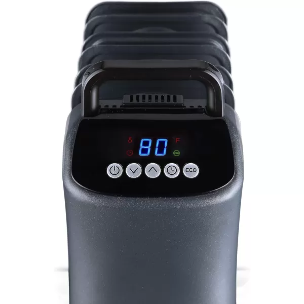 Amazon Basics Portable Digital Radiator Heater with 7 Wavy Fins and Remote Control Black 1500W 98 x 265 x 131 inDigital Control