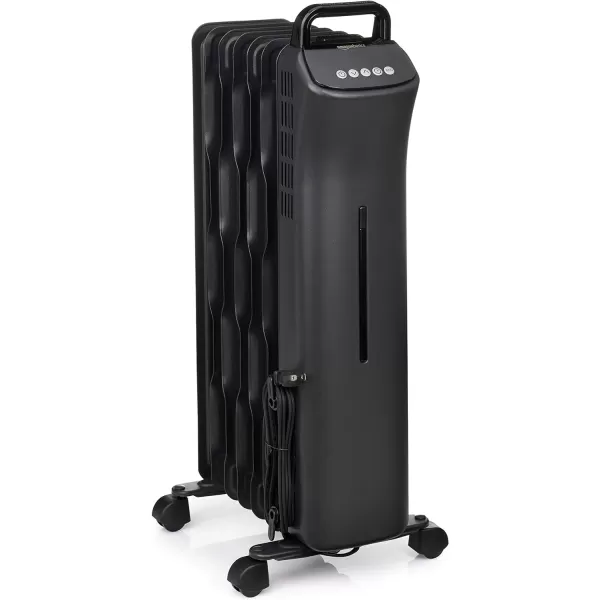 Amazon Basics Portable Digital Radiator Heater with 7 Wavy Fins and Remote Control Black 1500W 98 x 265 x 131 inDigital Control