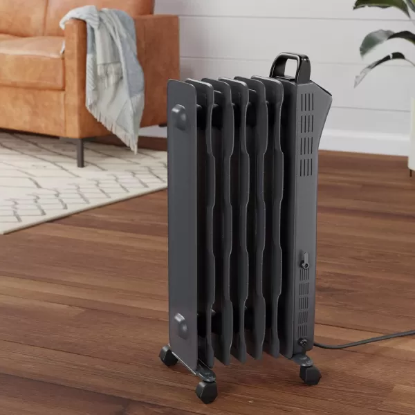 Amazon Basics Portable Digital Radiator Heater with 7 Wavy Fins and Remote Control Black 1500W 98 x 265 x 131 inDigital Control