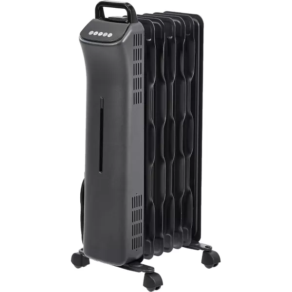 Amazon Basics Portable Digital Radiator Heater with 7 Wavy Fins and Remote Control Black 1500W 98 x 265 x 131 inDigital Control