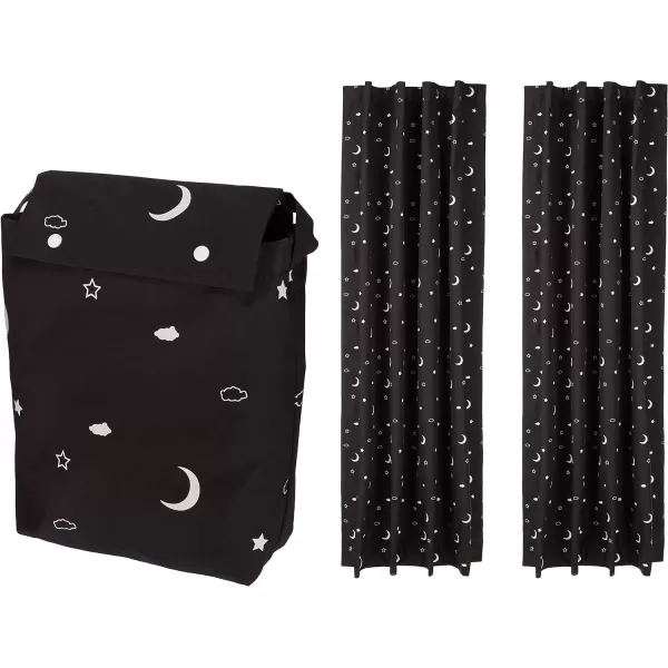 Amazon Basics Portable Window Blackout Curtain Shade with Suction Cups for Travel  50 x 78 Beige  1PackMoon and Stars