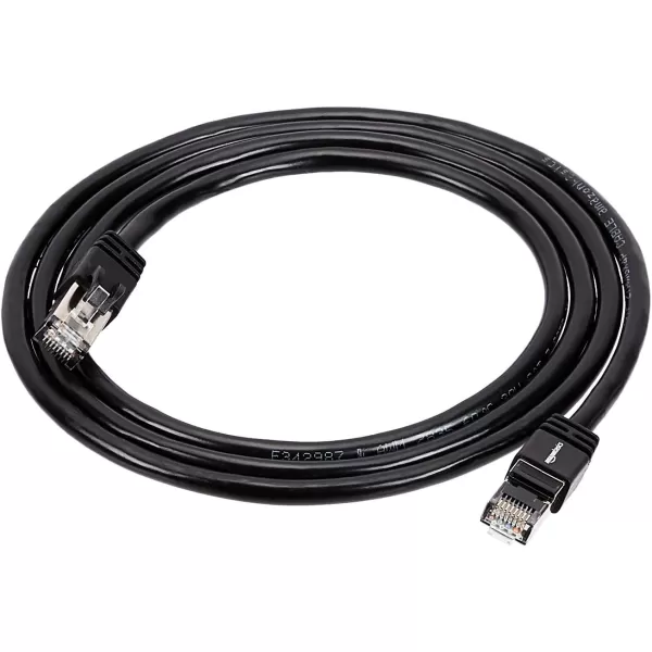 Amazon Basics RJ45 Cat 7 Ethernet Patch Cable 10Gpbs HighSpeed Cable 600MHz DoubleShielded 5 Foot WhiteBlack