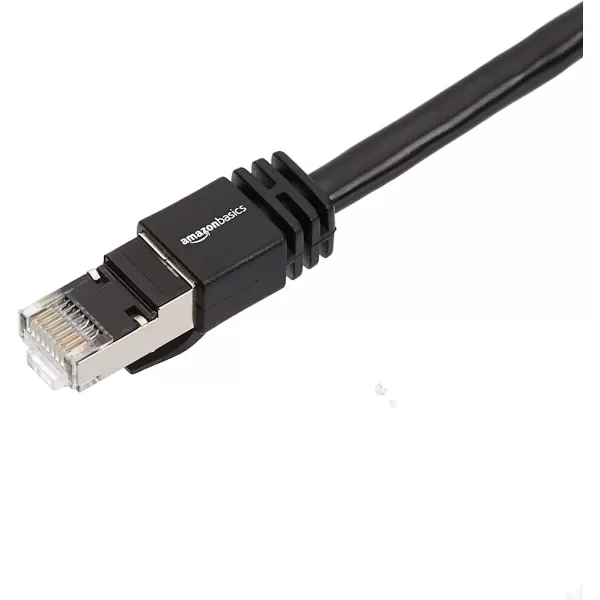 Amazon Basics RJ45 Cat 7 Ethernet Patch Cable 10Gpbs HighSpeed Cable 600MHz DoubleShielded 5 Foot WhiteBlack