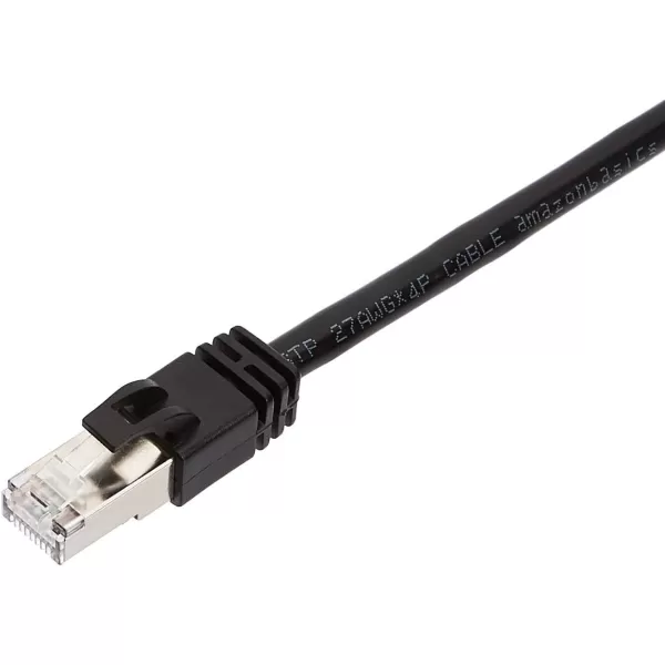 Amazon Basics RJ45 Cat 7 Ethernet Patch Cable 10Gpbs HighSpeed Cable 600MHz DoubleShielded 5 Foot WhiteBlack