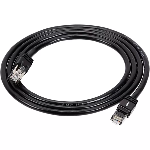 Amazon Basics RJ45 Cat 7 Ethernet Patch Cable 10Gpbs HighSpeed Cable 600MHz DoubleShielded 5 Foot WhiteBlack