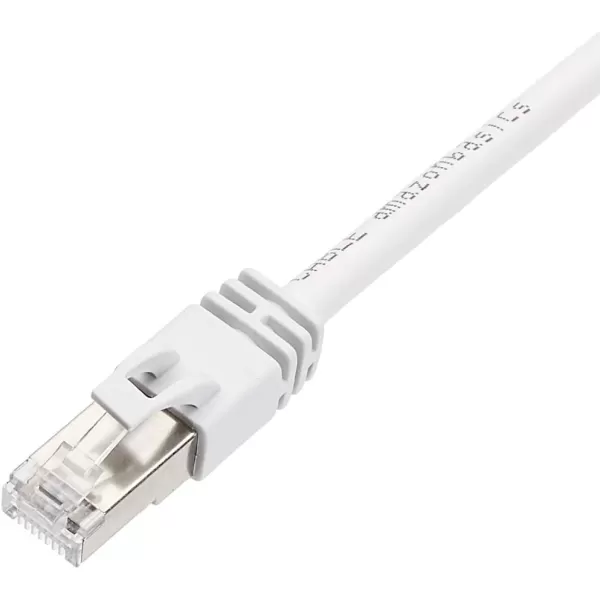 Amazon Basics RJ45 Cat 7 Ethernet Patch Cable 10Gpbs HighSpeed Cable 600MHz DoubleShielded 5 Foot WhiteWhite