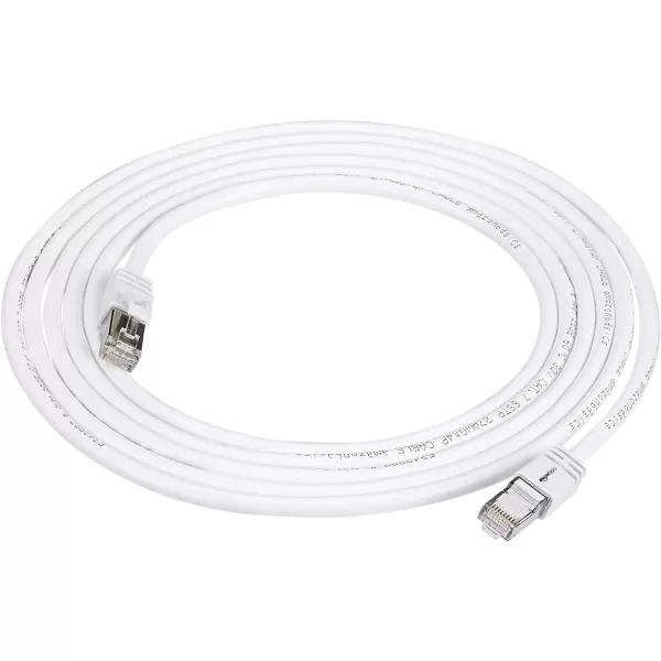 Amazon Basics RJ45 Cat 7 Ethernet Patch Cable 10Gpbs HighSpeed Cable 600MHz DoubleShielded 5 Foot WhiteWhite