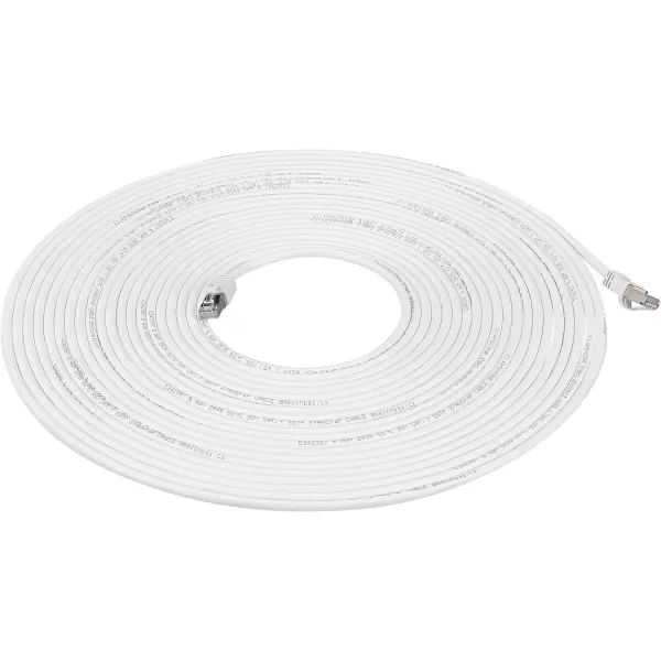 Amazon Basics RJ45 Cat 7 Ethernet Patch Cable 10Gpbs HighSpeed Cable 600MHz DoubleShielded 5 Foot WhiteWhite