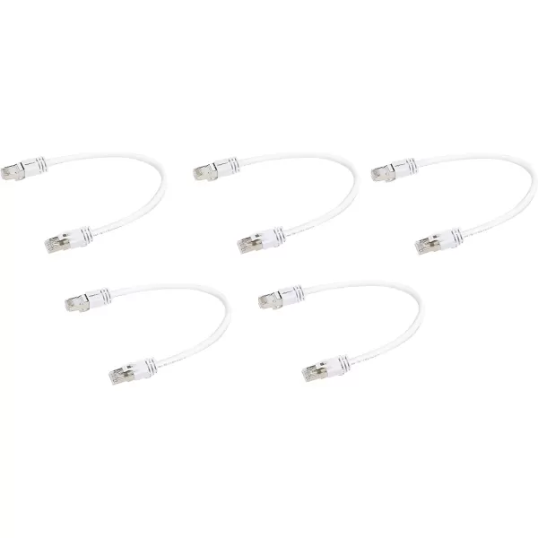 Amazon Basics RJ45 Cat 7 Ethernet Patch Cable 10Gpbs HighSpeed Cable 600MHz DoubleShielded 5 Foot WhiteWhite