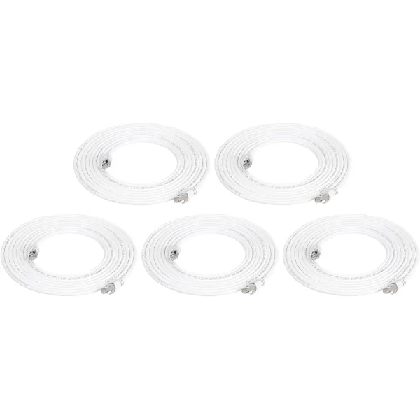 Amazon Basics RJ45 Cat 7 Ethernet Patch Cable 10Gpbs HighSpeed Cable 600MHz DoubleShielded 5 Foot WhiteWhite