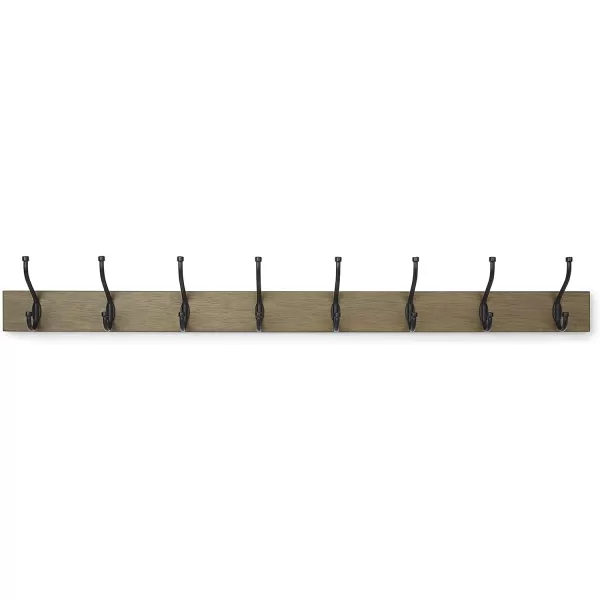 Amazon Basics Rectangular WallMounted Farmhouse Coat Rack 5 Hook Light WalnutBarnwood