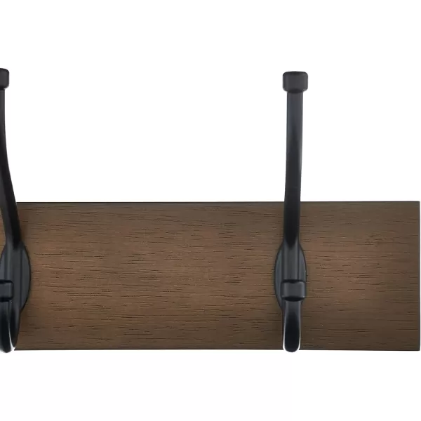 Amazon Basics Rectangular WallMounted Farmhouse Coat Rack 5 Hook Light WalnutBarnwood