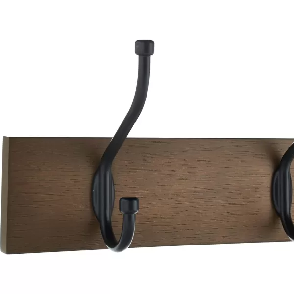 Amazon Basics Rectangular WallMounted Farmhouse Coat Rack 5 Hook Light WalnutBarnwood