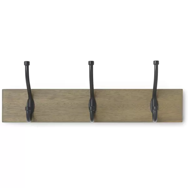 Amazon Basics Rectangular WallMounted Farmhouse Coat Rack 5 Hook Light WalnutBarnwood