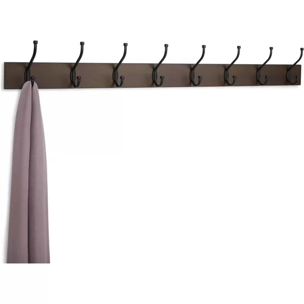 Amazon Basics Rectangular WallMounted Farmhouse Coat Rack 5 Hook Light WalnutEspresso