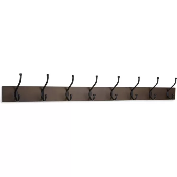 Amazon Basics Rectangular WallMounted Farmhouse Coat Rack 5 Hook Light WalnutEspresso