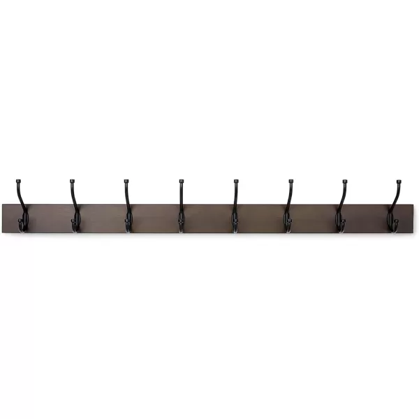 Amazon Basics Rectangular WallMounted Farmhouse Coat Rack 5 Hook Light WalnutEspresso