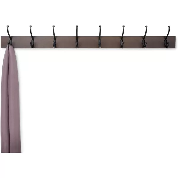 Amazon Basics Rectangular WallMounted Farmhouse Coat Rack 5 Hook Light WalnutEspresso