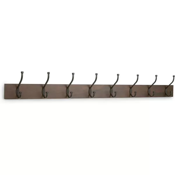 Amazon Basics Rectangular WallMounted Farmhouse Coat Rack 5 Hook Light WalnutWalnut