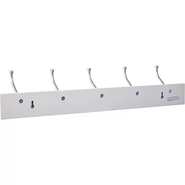 Amazon Basics Rectangular WallMounted Farmhouse Coat Rack 5 Hook Light WalnutWhite