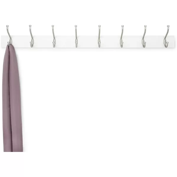 Amazon Basics Rectangular WallMounted Farmhouse Coat Rack 5 Hook Light WalnutWhite