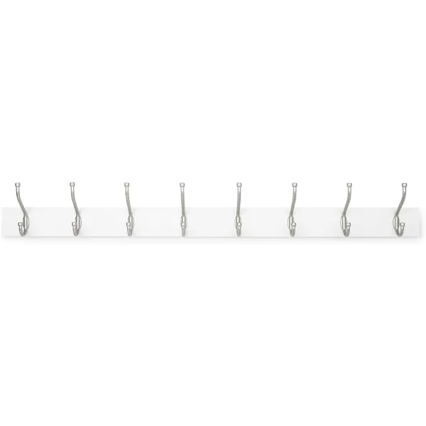 Amazon Basics Rectangular WallMounted Farmhouse Coat Rack 5 Hook Light WalnutWhite